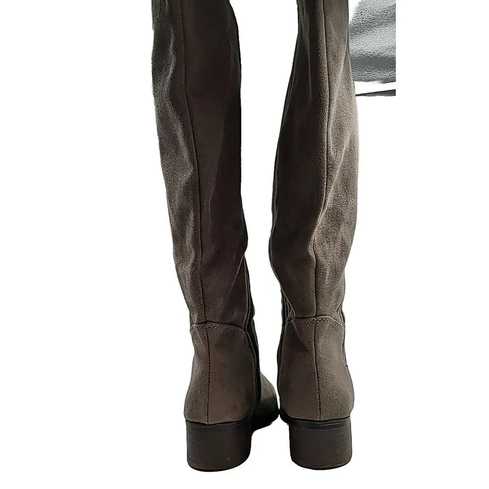 Target Womens Size 8 Knee High Pull On Tan Boots Stretch Inserts RN#17730